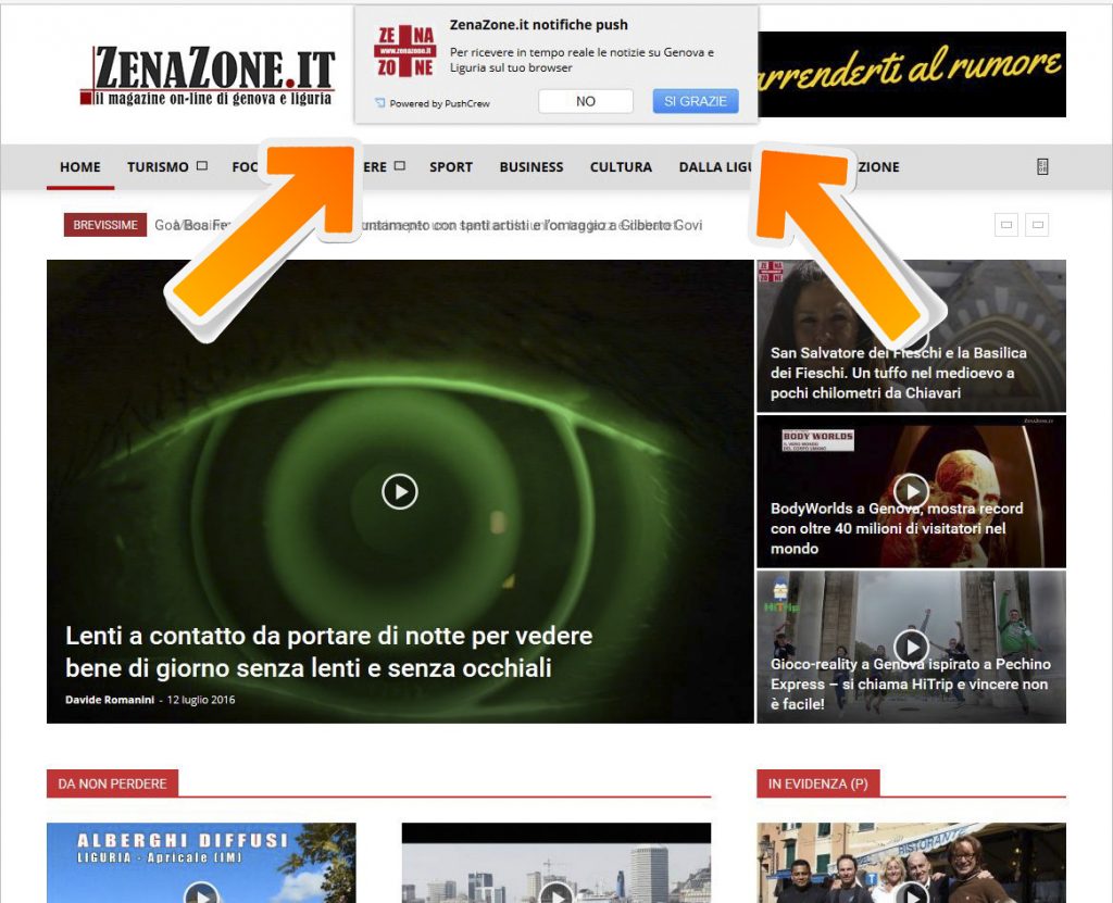 ZenaZone.it - le notifiche push